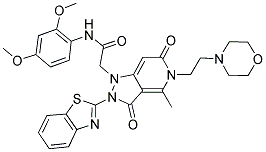 2-(2-(BENZO[D]THIAZOL-2-YL)-4-METHYL-5-(2-MORPHOLINOETHYL)-3,6-DIOXO-2,3,5,6-TETRAHYDROPYRAZOLO[4,3-C]PYRIDIN-1-YL)-N-(2,4-DIMETHOXYPHENYL)ACETAMIDE Struktur