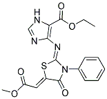 ETHYL 4-{[(2Z,5Z)-5-(2-METHOXY-2-OXOETHYLIDENE)-4-OXO-3-PHENYL-1,3-THIAZOLIDIN-2-YLIDENE]AMINO}-1H-IMIDAZOLE-5-CARBOXYLATE Struktur