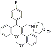 4-{[4-(4-FLUOROPHENYL)-2-(2-METHOXYPHENYL)-4H-CHROMEN-3-YL]METHYL}MORPHOLIN-4-IUM CHLORIDE Struktur