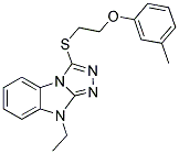 9-ETHYL-3-(2-M-TOLYLOXY-ETHYLSULFANYL)-9H-BENZO[4,5]IMIDAZO[2,1-C][1,2,4]TRIAZOLE Struktur