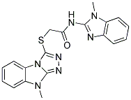 2-(9-METHYL-9H-BENZO[4,5]IMIDAZO[2,1-C][1,2,4]TRIAZOL-3-YLSULFANYL)-N-(1-METHYL-1H-BENZOIMIDAZOL-2-YL)-ACETAMIDE Struktur