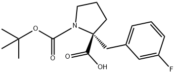 BOC-(R)-ALPHA-(3-FLUOROBENZYL)-PROLINE Struktur