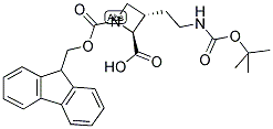 (2S,3S)-3-[(N'-T-BUTYLOXYCARBONYLAMINO)-2-ETHYL]-N-(9-FLUORENYLMETHYLOXYCARBONYL)-AZETIDINE-2-CARBOXYLIC ACID Struktur