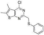 4-CHLORO-5,6-DIMETHYL-2-[(PHENYLTHIO)METHYL]THIENO[2,3-D]PYRIMIDINE Struktur