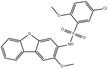 5-CHLORO-2-METHOXY-N-(2-METHOXYDIBENZO[B,D]FURAN-3-YL)BENZENESULFONAMIDE Struktur