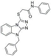 2-(9-BENZYL-9H-BENZO[4,5]IMIDAZO[2,1-C][1,2,4]TRIAZOL-3-YLSULFANYL)-N-PHENYL-ACETAMIDE Struktur