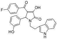 3-HYDROXY-1-[2-(1H-INDOL-3-YL)ETHYL]-4-(4-FLUOROBENZOYL)-5-(3-HYDROXYPHENYL)-1,5-DIHYDRO-2H-PYRROL-2-ONE Struktur