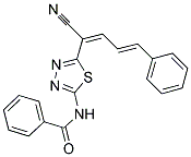 N-{5-[(1Z,3E)-1-CYANO-4-PHENYLBUTA-1,3-DIENYL]-1,3,4-THIADIAZOL-2-YL}BENZAMIDE Struktur