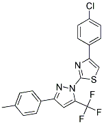 4-(4-CHLOROPHENYL)-2-[3-(4-METHYLPHENYL)-5-(TRIFLUOROMETHYL)-1H-PYRAZOL-1-YL]-1,3-THIAZOLE Struktur