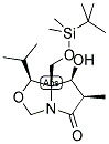 (3R,4S,5S,6S)-1-AZA-5-(T-BUTYLDIMETHYLSILYLOXYMETHYL)-4-HYDROXY-6-ISOPROPYL-3-METHYL-7-OXABICYCLO[3.3.0]-OCTAN-2-ONE Struktur