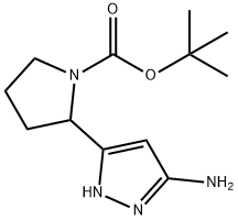 2-(5-AMINO-1H-PYRAZOL-3-YL)-PYRROLIDINE-1-CARBOXYLIC ACID TERT-BUTYL ESTER Struktur