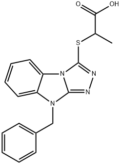 2-(9-BENZYL-9H-BENZO[4,5]IMIDAZO[2,1-C][1,2,4]TRIAZOL-3-YLSULFANYL)-PROPIONIC ACID Struktur