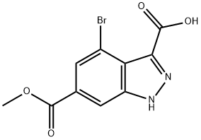 4-BROMO-6-METHYLCARBOXYLATE-1H-INDAZOLE-3-CARBOXYLIC ACID Struktur