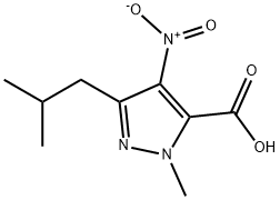 5-ISOBUTYL-2-METHYL-4-NITRO-2 H-PYRAZOLE-3-CARBOXYLIC ACID Struktur