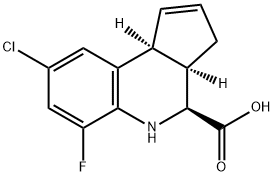 (3AR,4S,9BS)-8-CHLORO-6-FLUORO-3A,4,5,9B-TETRAHYDRO-3H-CYCLOPENTA[C]QUINOLINE-4-CARBOXYLIC ACID Struktur