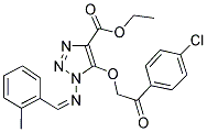 ETHYL 5-[2-(4-CHLOROPHENYL)-2-OXOETHOXY]-1-{[(1Z)-(2-METHYLPHENYL)METHYLENE]AMINO}-1H-1,2,3-TRIAZOLE-4-CARBOXYLATE Struktur