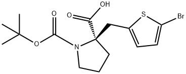 BOC-(R)-ALPHA-(5-BROMO-2-THIOPHENYLMETHYL)-PROLINE Struktur