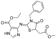 ETHYL 4-{[(2Z)-3-BENZYL-5-(2-METHOXY-2-OXOETHYL)-4-OXO-1,3-THIAZOLIDIN-2-YLIDENE]AMINO}-1H-IMIDAZOLE-5-CARBOXYLATE Struktur