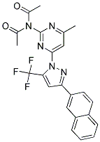 N-ACETYL-N-{4-METHYL-6-[3-(2-NAPHTHYL)-5-(TRIFLUOROMETHYL)-1H-PYRAZOL-1-YL]-2-PYRIMIDINYL}ACETAMIDE Struktur