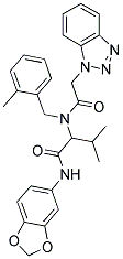 N-(1,3-BENZODIOXOL-5-YL)-2-[[2-(1H-1,2,3-BENZOTRIAZOL-1-YL)ACETYL](2-METHYLBENZYL)AMINO]-3-METHYLBUTANAMIDE Struktur