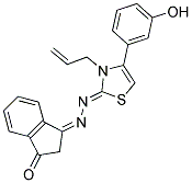 (1Z)-1H-INDENE-1,3(2H)-DIONE [(2Z)-3-ALLYL-4-(3-HYDROXYPHENYL)-1,3-THIAZOL-2(3H)-YLIDENE]HYDRAZONE Struktur