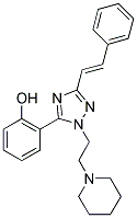 2-{3-[(E)-2-PHENYLETHENYL]-1-[2-(1-PIPERIDINYL)ETHYL]-1H-1,2,4-TRIAZOL-5-YL}PHENOL Struktur