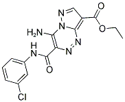 ETHYL 4-AMINO-3-{[(3-CHLOROPHENYL)AMINO]CARBONYL}PYRAZOLO[5,1-C][1,2,4]TRIAZINE-8-CARBOXYLATE Struktur