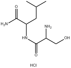 2-(2-AMINO-3-HYDROXY-PROPIONYLAMINO)-4-METHYL-PENTANOIC ACID AMIDE HYDROCHLORIDE Struktur