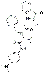 2-(N-BENZYL-2-(2,3-DIOXOINDOLIN-1-YL)ACETAMIDO)-N-(4-(DIMETHYLAMINO)PHENYL)-3-METHYLBUTANAMIDE Struktur