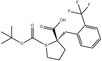 BOC-(S)-ALPHA-(2-TRIFLUOROMETHYL-BENZYL)-PROLINE Struktur