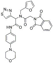 2-(1,3-DIOXOISOINDOLIN-2-YL)-N-(FURAN-2-YLMETHYL)-N-(2-(4-MORPHOLINOPHENYLAMINO)-2-OXO-1-(1,2,3-THIADIAZOL-4-YL)ETHYL)ACETAMIDE Struktur