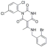 (5E)-5-{1-[(2-BROMOBENZYL)AMINO]ETHYLIDENE}-1-(2,5-DICHLOROPHENYL)PYRIMIDINE-2,4,6(1H,3H,5H)-TRIONE Struktur