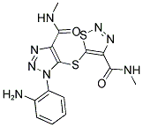 5-({1-(2-AMINOPHENYL)-4-[(METHYLAMINO)CARBONYL]-1H-1,2,3-TRIAZOL-5-YL}THIO)-N-METHYL-1,2,3-THIADIAZOLE-4-CARBOXAMIDE Struktur