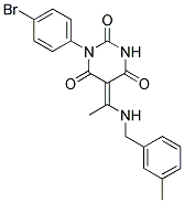 (5E)-1-(4-BROMOPHENYL)-5-{1-[(3-METHYLBENZYL)AMINO]ETHYLIDENE}PYRIMIDINE-2,4,6(1H,3H,5H)-TRIONE Struktur