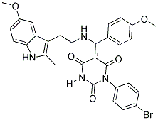 (E)-1-(4-BROMOPHENYL)-5-((2-(5-METHOXY-2-METHYL-1H-INDOL-3-YL)ETHYLAMINO)(4-METHOXYPHENYL)METHYLENE)PYRIMIDINE-2,4,6(1H,3H,5H)-TRIONE Struktur