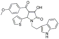 3-HYDROXY-1-[2-(1H-INDOL-3-YL)ETHYL]-4-(4-METHOXYBENZOYL)-5-(2-THIENYL)-1,5-DIHYDRO-2H-PYRROL-2-ONE Struktur