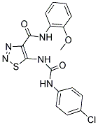 5-({[(4-CHLOROPHENYL)AMINO]CARBONYL}AMINO)-N-(2-METHOXYPHENYL)-1,2,3-THIADIAZOLE-4-CARBOXAMIDE Struktur