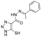 5-MERCAPTO-N'-[(1E)-1-PHENYLETHYLIDENE]-1H-1,2,3-TRIAZOLE-4-CARBOHYDRAZIDE Struktur