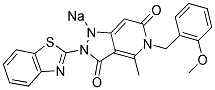 SODIUM 2-(1,3-BENZOTHIAZOL-2-YL)-5-(2-METHOXYBENZYL)-4-METHYL-3-OXO-3,5-DIHYDRO-2H-PYRAZOLO[4,3-C]PYRIDIN-6-OLATE Struktur