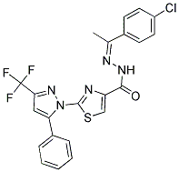 N'-[(1Z)-1-(4-CHLOROPHENYL)ETHYLIDENE]-2-[5-PHENYL-3-(TRIFLUOROMETHYL)-1H-PYRAZOL-1-YL]-1,3-THIAZOLE-4-CARBOHYDRAZIDE Struktur