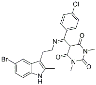 (E)-5-((2-(5-BROMO-2-METHYL-1H-INDOL-3-YL)ETHYLIMINO)(4-CHLOROPHENYL)METHYL)-1,3-DIMETHYLPYRIMIDINE-2,4,6(1H,3H,5H)-TRIONE Struktur