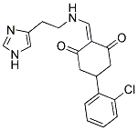 5-(2-CHLOROPHENYL)-2-({[2-(1H-IMIDAZOL-4-YL)ETHYL]AMINO}METHYLENE)CYCLOHEXANE-1,3-DIONE Struktur