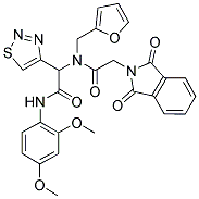 N-(2,4-DIMETHOXYPHENYL)-2-(2-(1,3-DIOXOISOINDOLIN-2-YL)-N-(FURAN-2-YLMETHYL)ACETAMIDO)-2-(1,2,3-THIADIAZOL-4-YL)ACETAMIDE Struktur