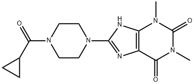 8-[4-(CYCLOPROPYLCARBONYL)PIPERAZIN-1-YL]-1,3-DIMETHYL-3,7-DIHYDRO-1H-PURINE-2,6-DIONE Struktur