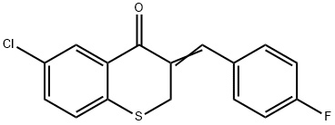 6-CHLORO-3-[(Z)-(4-FLUOROPHENYL)METHYLIDENE]-2H-THIOCHROMEN-4-ONE Struktur