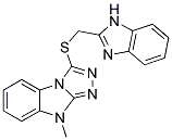 3-(1H-BENZOIMIDAZOL-2-YLMETHYLSULFANYL)-9-METHYL-9H-BENZO[4,5]IMIDAZO[2,1-C][1,2,4]TRIAZOLE Struktur