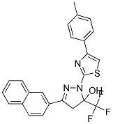 1-[4-(4-METHYLPHENYL)-1,3-THIAZOL-2-YL]-3-(2-NAPHTHYL)-5-(TRIFLUOROMETHYL)-4,5-DIHYDRO-1H-PYRAZOL-5-OL Struktur