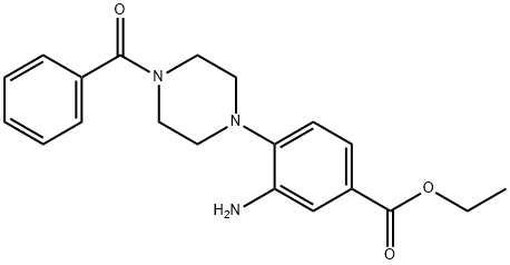 3-AMINO-4-(4-BENZOYL-PIPERAZIN-1-YL)-BENZOIC ACID ETHYL ESTER Struktur