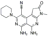 5,6-DIAMINO-3-METHYL-2-OXO-8-PIPERIDIN-1-YL-2,3-DIHYDRO-1H-PYRROLO[2,3-C]-2,7-NAPHTHYRIDINE-9-CARBONITRILE Struktur