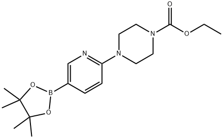 2-(4-ETHOXYCARBONYLPIPERAZINE)PYRIDINE-5-BORONIC ACID PINACOL ESTER Struktur